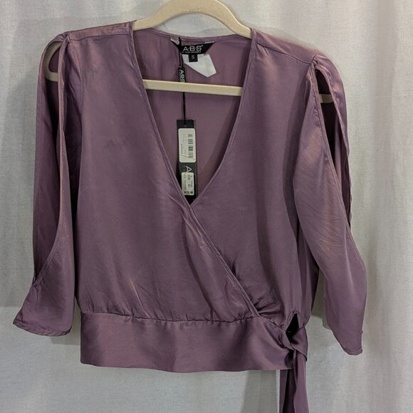 *NWT ABS By Allen Schwartz Silk Top Size Small Purplish Mauve - Picture 1 of 16